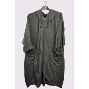 Wholesale Oversized Front Pockets Cut Out Hem Cotton Hooded Top