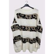 Wholesale Leopard Stripe Oversized Knit Style Jumper
