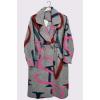Alphabet Pattern Oversized Pockets Long Coat