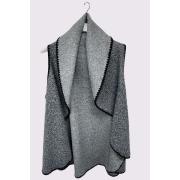 Wholesale Faux Stitch Detail Drape Collar Vest