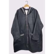 Wholesale Ribbed Ring Zip Closure Pockets Hooded Jacket