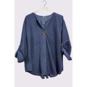 Wholesale Corduroy Front Putton Placket High Low Hem Cotton Top