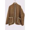 Faux Fleece Fur Metallic Shine Trim Pockets Jacket coats wholesale