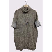 Wholesale Coloured Knit Stitch Pattern Oversized Tunic Necklace Top