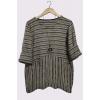 Geometric Stitch Front Panel Necklace Top