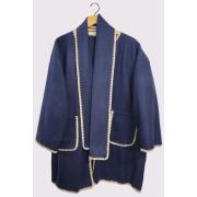 Wholesale Stitch Detail Pockets Matching Scarf Coat