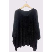 Wholesale Glitter Oversized Batwing Top
