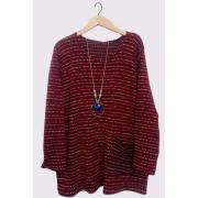 Wholesale Multicolour Stitch Oversized Pockets Necklace Top