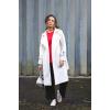 Plain Shoulder And Sleeve Button Detail Belted Coat wholesale coats