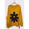 Large Flower Design Knitted Oversized Jumper