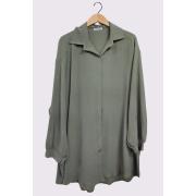 Wholesale Sequin Star Back Button Closure Curved Hem Shirt