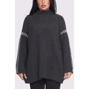 Wholesale Shoulder Sleeve Stitch Design Knit Style Oversized Jumper