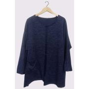 Wholesale Marl Pattern Ribbon Detail Pocket Top