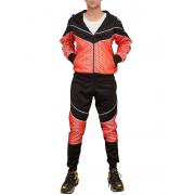 Wholesale Men V Panelled Striped Zip Up Hooded Tracksuit