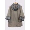 Leopard Print Collar Cuff Button Coat wholesale coats