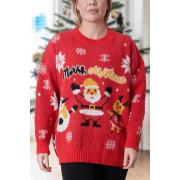 Wholesale Snowmen Santa Pattern Xmas Ribbed Jumper