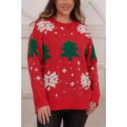 Wholesale Snowflake Tree Pattern Xmas Ribbed Jumper
