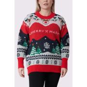 Wholesale Reindeer Face Pattern Xmas Ribbed Jumper
