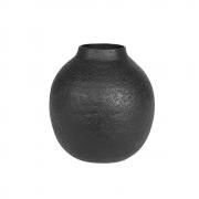 Wholesale Sand Hammer Curved Ball Vase Black Aluminium Height 11cm