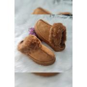 Wholesale Faux Fur Mule Platform Fluffy Shoes