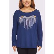 Wholesale Diamante Heart Pattern Tunic Top