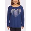 Diamante Heart Pattern Tunic Top