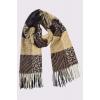 Check Leopard Pattern Soft Feel Tassel Scarves