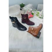Wholesale Buckle Details Ankle Boot