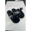 Bow Ribbon Details Faux Fur Slipper