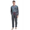 Men's Long Sleeve Pyjamas, Grey Stripe Loungewear Size, XXL wholesale clothing
