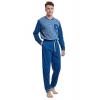 Men's Long Sleeve Pyjamas, Blue Stripe Loungewear Size -L