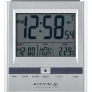 Wholesale Acctim Radio Controlled Digital LCD Alarm Clock In Silver