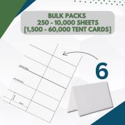 Wholesale OfficeGear Tent Cards 6-up Bulk Pack 250 Sheets 1,500 Pcs