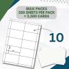 OfficeGear ID Insert Cards 54 X 90mm 250 Sheets 2,500 Cards