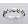 Silver & 9ct Rose Gold Entwined Heart Stack Ring wholesale