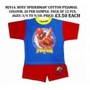 Wholesale Spiderman Shorts Pyjamas