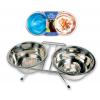 Dropship Rosewood Stainless Steel Wire Pet Double Diners - Medium wholesale
