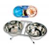 Dropship Rosewood Stainless Steel Wire Pet Double Diners - Large wholesale