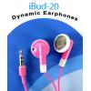 Dropship IBud-20 Dynamic Earphones - Pink wholesale