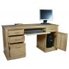 Mobel Oak Twin Pedestal Computer Desks