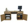 Mobel Oak Large Hidden Office Twin Pedestal Desks