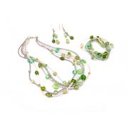 Wholesale Multi Layered Green Glass Bead Jewellery Sets