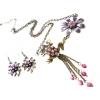 Purple Flower Frog Crystal Necklaces wholesale