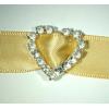 Heart Rhinestone And Diamante Ribbon Sliders