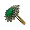 Emerald And Diamonds Handmade Women Gold Rings wholesale