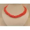 6 Row Round Bead Coral Necklaces wholesale