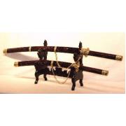Wholesale Set Of 2 Chinese Swords With Case And Stand