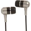 Silver Black Metal Buds Stereo Earphones