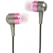 Wholesale Silver And Pink Metal Buds Stereo Earphones