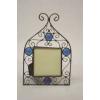Metal Picture Frame With Blue Amber Beads wholesale